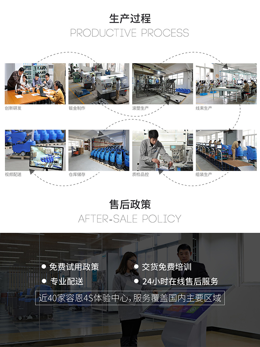 手推式洗地机容恩R50B生产过程与售后政策